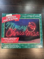 RARE MR Christmas Light Sculpture Merry Christmas W/ Santa Face 48