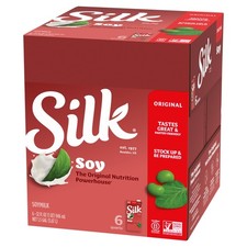 Silk Shelf-Stable Soy Milk, Original, Dairy-Free, 32 Fl Oz (Pack of 6), Multi picture