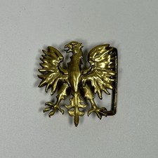 Rare Vintage 1970's Stephen Tofano Solid Brass Belt Buckle, White Eagle picture