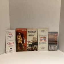 Illinois Michigan Highway Maps Vintage 1970’s Lot of 5 picture