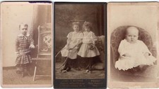 Lot of 3 Antique Carte de Visite Photos CDV Darling Children & Baby 1870-90 picture
