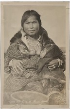 RPPC Nome Alaska Eskimo Breast Feeding Jacobs Lunch For Two Postcard picture