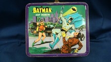 Vintage 1966 Batman And Robin Metal Lunch Box Aladdin picture