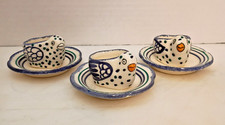 Vintage 1920s-1940s HB Quimper France chick egg cups - Set of 3 picture