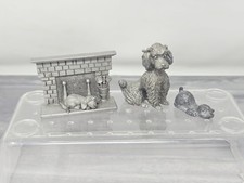 Figurines Miniature Pewter Dogs Lot Spoontiques Poodle Puppy 1988 1996 picture
