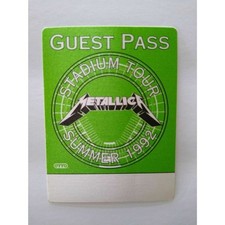 Metallica Backstage Pass Original 1992 Hard Rock Heavy Metal Music Tour Green picture