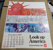 1976 COKE LOOK UP AMERICA BICENTENNIAL ADVERTISING CALENDAR LARGE 21X18 VTG COCA picture