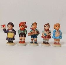 5 vintage BOY & GIRL Miniature Porcelain Figurines 2.25