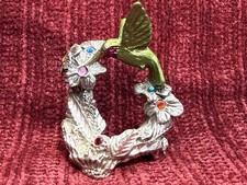 🔥VTG 1994 Jaycraft Pewter Nature Bird multicolored crystals 2 inches picture