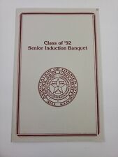 Texas A&M University Class of 92 Senior Induction Banquet Pamphlet picture
