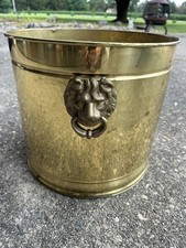 Vintage Bristol Brass & Copper Inc. Lion Planter 14” picture