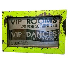Vintage Club Babes Atlanta Strip Club VIP Rooms VIP Dances Glass Sign Ad picture