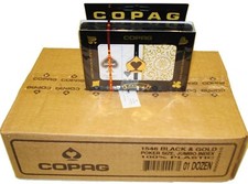 COPAG 1546 Black Gold Poker Playing Cards - Super Ind. - Case - 12 Double Decks picture