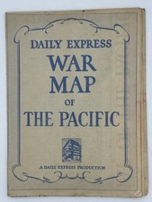 1941 WWII Daily Express War Map of the Pacific - Folding Map Original picture
