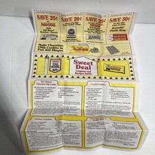Vintage 1995 Nestle Toll House Chocolate Chips Coupons and Recipies Folded AD picture
