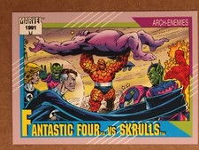 1991 Marvel Comics Impel Trading Card #92 Fantastic Four vs. Skrulls. Vintage. picture