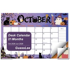 GuassLee Desk Calendar 2027, 21 Month Oct 2026-Jun 2028, 17