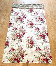 Vintage Waverly Norfolk Cabbage Rose Floral & Sage Lined Curtains w/ Tabs Beads picture