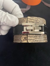 Hermes Authentic Preloved Lizard and calf skin H Cuff Bracelet picture