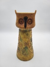 Vintage Bitossi for Rosenthal Netter Pottery Owl Vase Sculpture MCM Italy 10” picture