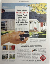 1953 Devoe & Reynolds Co NY House Paint Beauty Protection 1 Coat VTG Print Ad picture