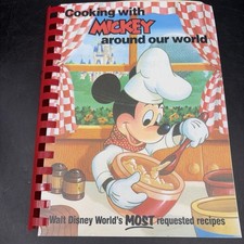 Vintage Walt Disney Co. Cooking with Mickey Around Our World Cookbook 1986 picture