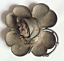 Antique Four Leaf Clover / Woman in Bonnet Inkwell picture