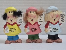 1968 Enesco Capricious Character Figure Lot Of 3 VTG Newsboy Japan Birthday Love picture