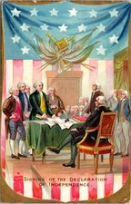 Vintage 1908 Tuck Signing Declaration Independence Day Patriotic Postcard picture