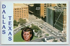Postcard c1970s John F. Kennedy Assassination Site Dallas Texas Aerial View picture