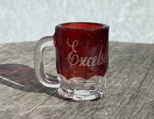 Antique Ruby Red Missouri Souvenir Shot Glass Miniature Mug Excelsior Springs MO picture