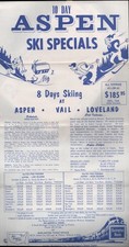 c1960s Aspen Vail Ski Tour Brochure Burlington Route Denver Zephyr Colorado picture