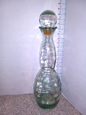 Wavy Clear Glass Decanter with Stopper Spain 20 