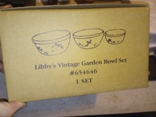 VTG 2004 Boyds Bears Bearware Libby’s Vintage Garden Ceramic Bowl Set 654646 NIB picture