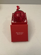 Princess House #6231 Red Etched Crystal Christmas Ornament  picture