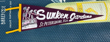 Vintage Sunken Gardens St Petersburg Florida Felt Pennant Mid Century picture