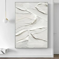 Handmade Painting on Canvas Large White Texture Wall Art Large Landscaping picture