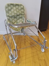 Vintage Taylor Tot Bouncy Baby Seat Walker w Metal Tray Collapsible Green picture