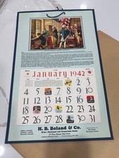 1942 New old stock H.B.Boland & Co Wall calender Oath of Allegiance to GW picture