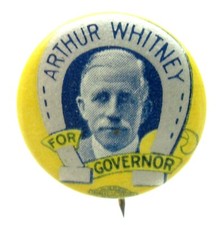 1925 ARTHUR WHITNEY for Governor NEW JERSEY pinback button with back paper ^ picture