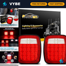 Partsam Pair 38 LED Universal Tail Brake Turn Stop License Back up Reverse Light picture