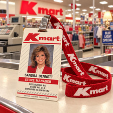 Custom Vintage K Mart ID Card Name Tag Retro Employee Style Collectible KMART picture