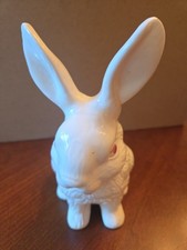 Vintage White Bunny Rabbit Planter 8x4.5