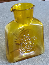 Kanawha sim to Blenko Golden Amber Glass Water Bottle Clipper  Ship Dbl Spout picture