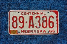 1966 1967 THOMAS County NEBRASKA License Plate picture