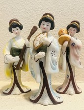 Vintage UCGC Japanese Geisha Ceramic Musical Figurines, set of 3 picture