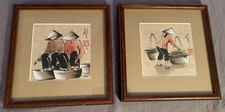 Nice Pair  Vintage  Asian Artwork  Signed & Stamped picture