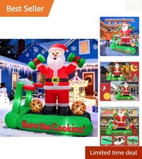 Funny Santa Claus Inflatable - 7FT Holiday Decoration with Built-in LED Lights picture