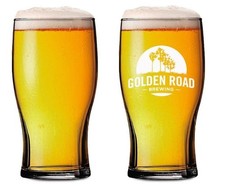 Anheuser-Busch Golden Road Brewing Pint Beer Glasses, Set of 2 picture