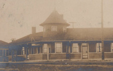 Clare Michigan Depot Train RR Railway Undivided 1907 Marion RPPC Postcard picture